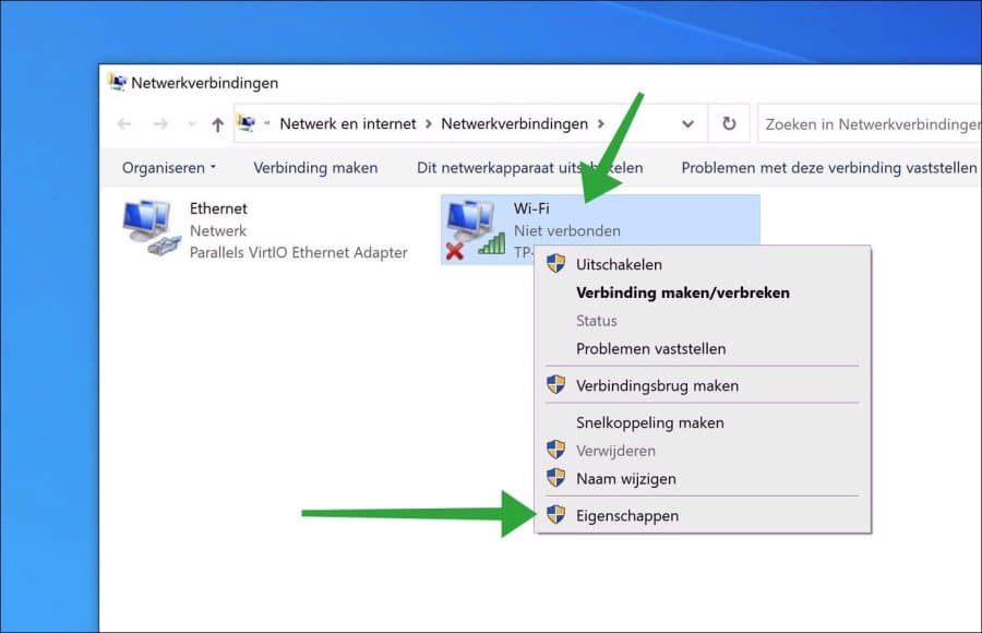 wifi eigenschappen