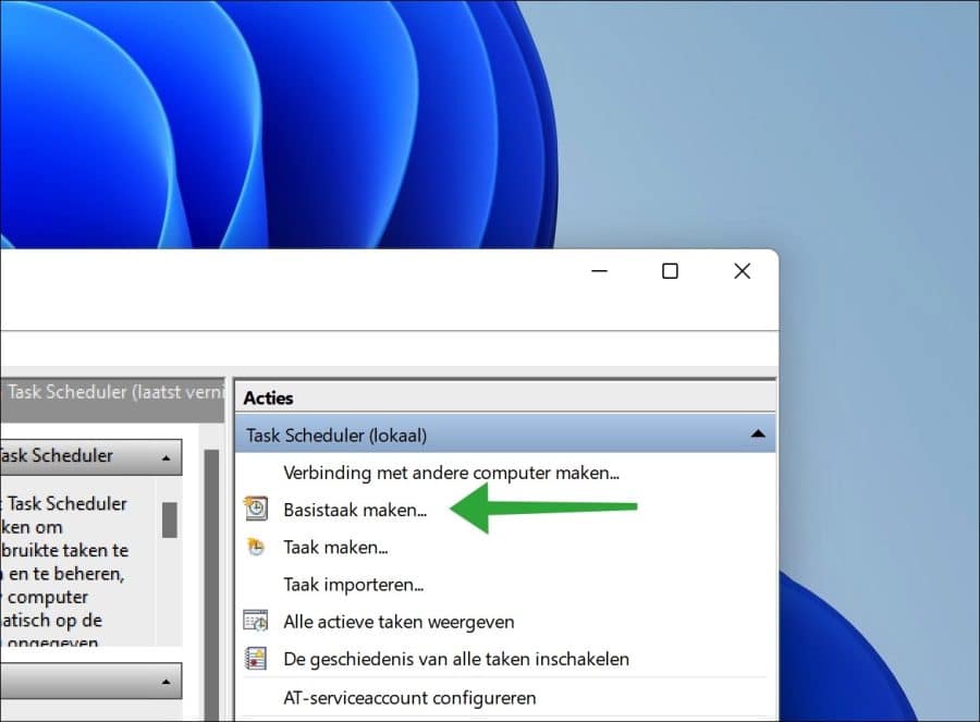 Basis taak maken met taakplanner