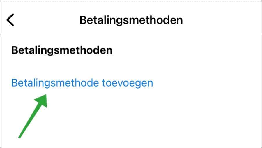 Betalingsmethode toevoegen