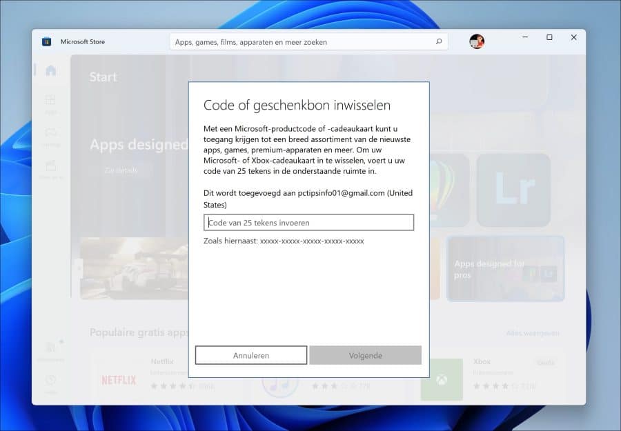 Code verzilveren in de Microsoft Store