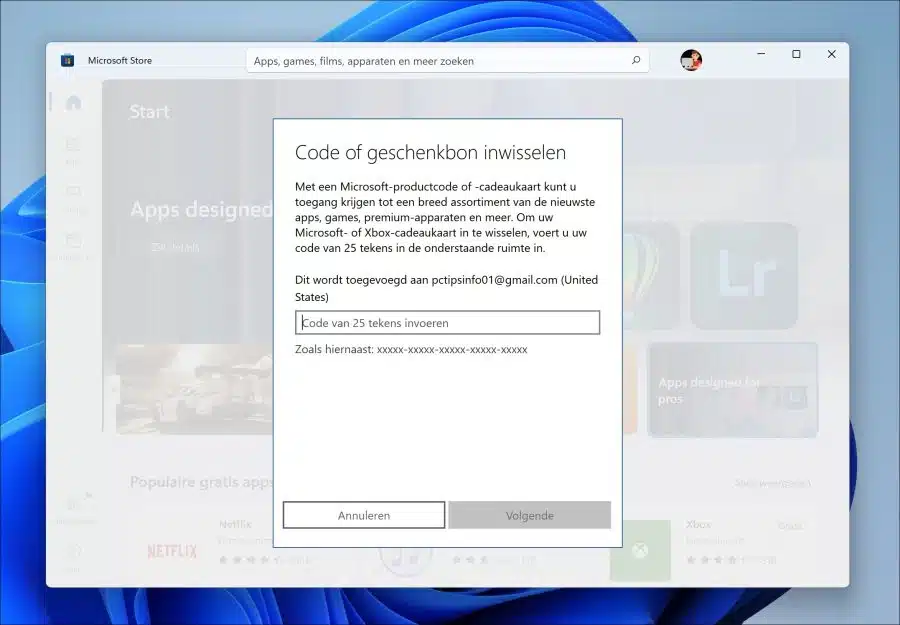 Code verzilveren in de Microsoft Store