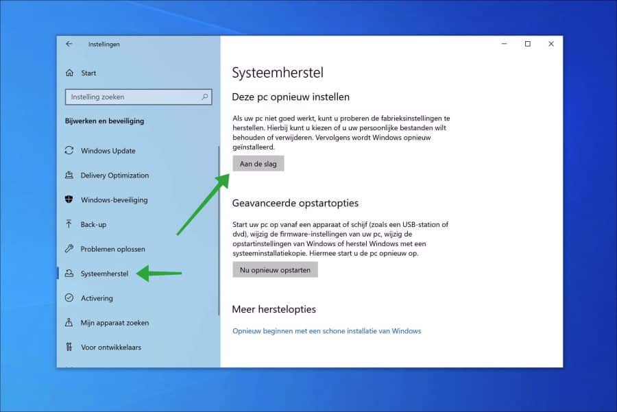 Deze PC opnieuw instellen