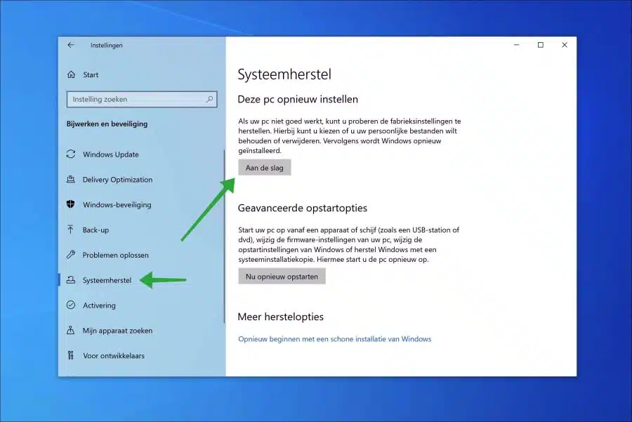 Deze PC opnieuw instellen