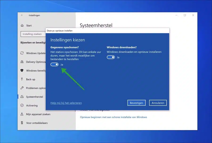 Gegevens opschonen in Windows 10 voor verkoop
