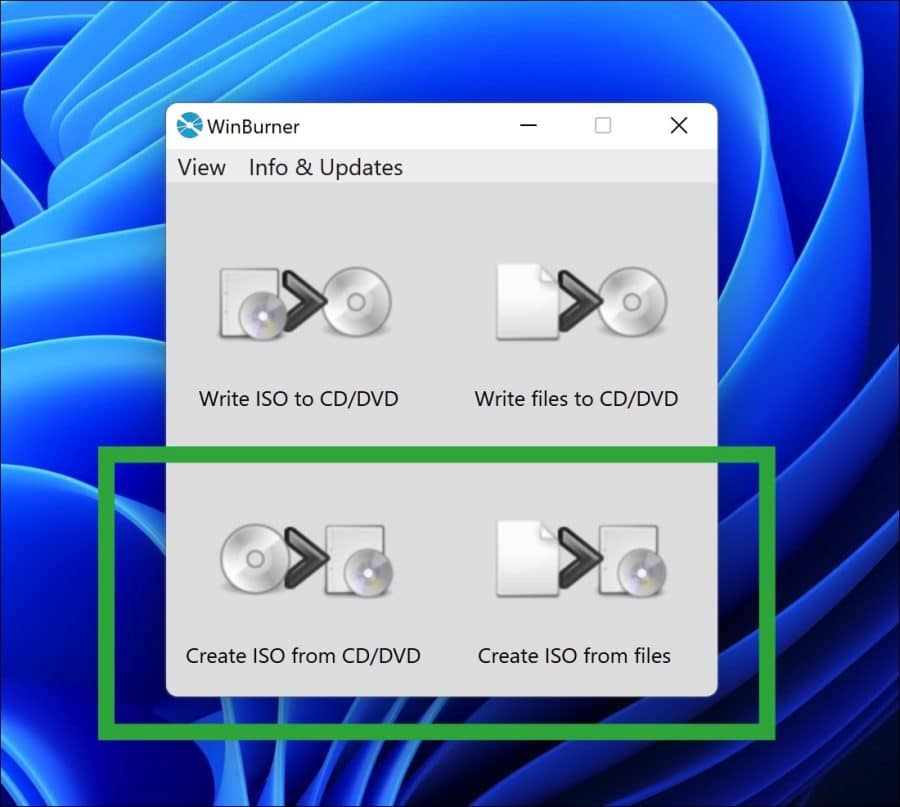 ISO bestand maken met WinBurner