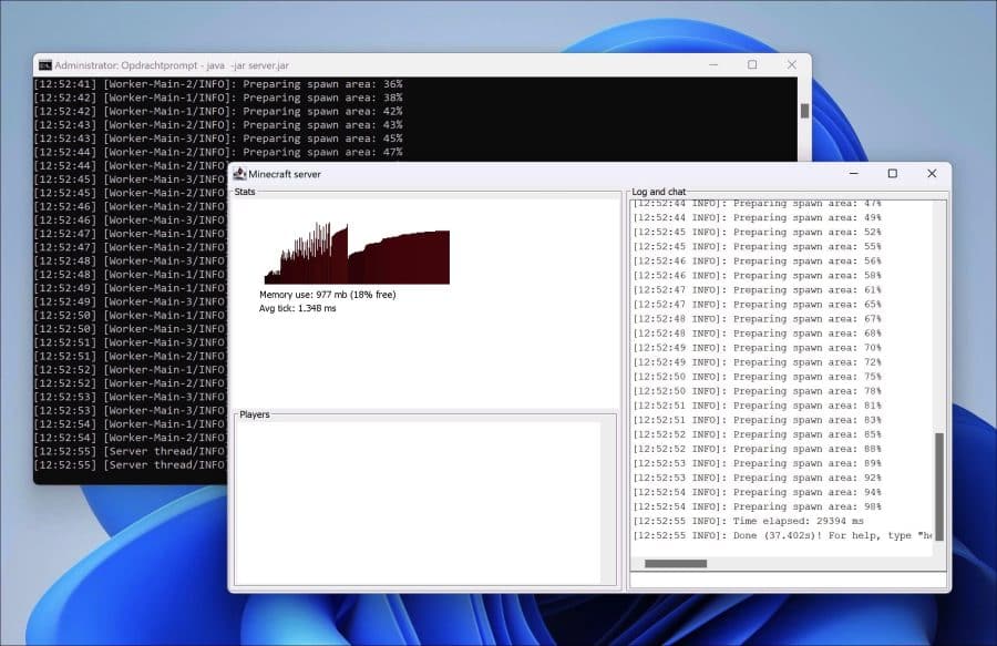 Minecraft server in Windows 11 of 10