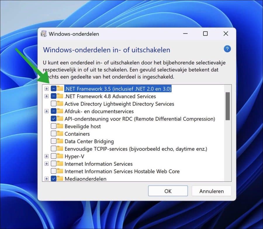 Install optional components in Windows 11 or 10