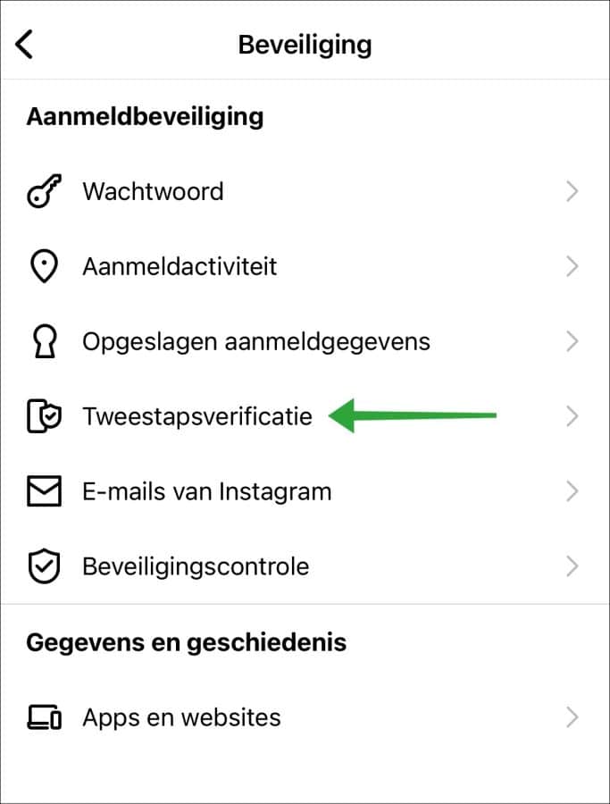 Tweestapsverificatie instagram