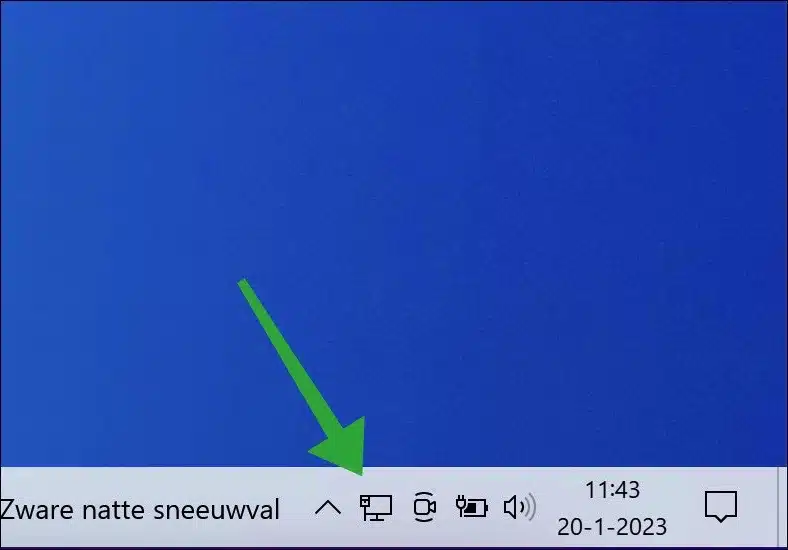 Wifi of netwerkpictogram weergeven in de taakbalk