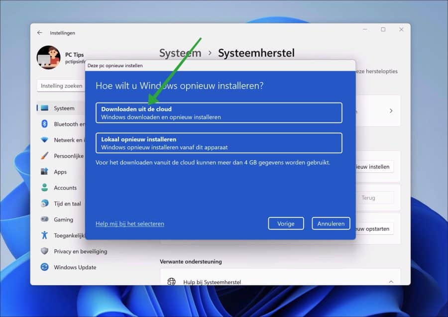 Windows 11 downloaden uit de cloud