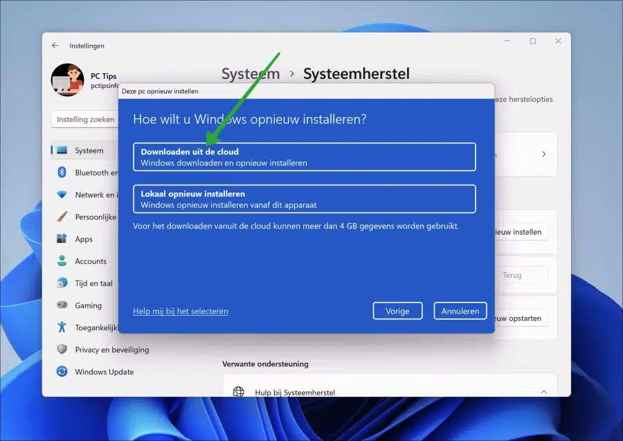 Windows 11 downloaden uit de cloud