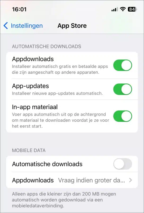 iPhone apps automatisch updaten