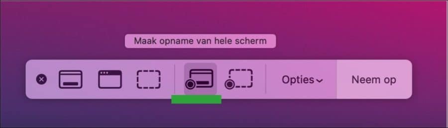 maak opname van het hele scherm