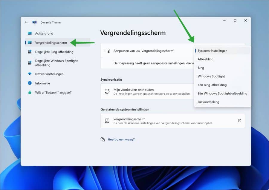 Achtergrond instellen voor vergrendelingsscherm in Windows