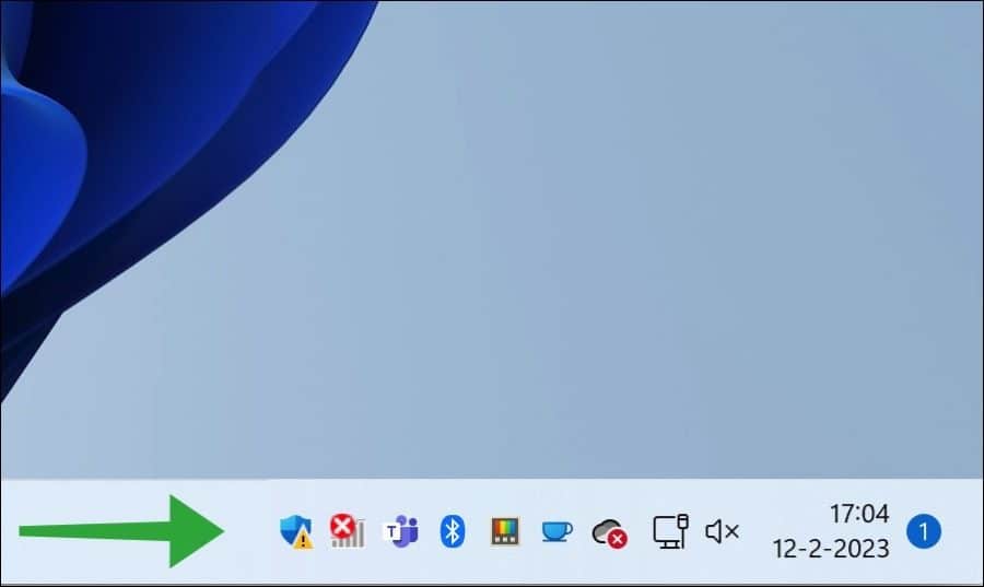 Alle pictogrammen weergeven op de Windows 11 taakbalk