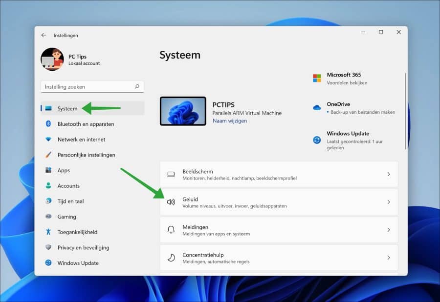 Geluidsinstellingen in Windows 11 openen