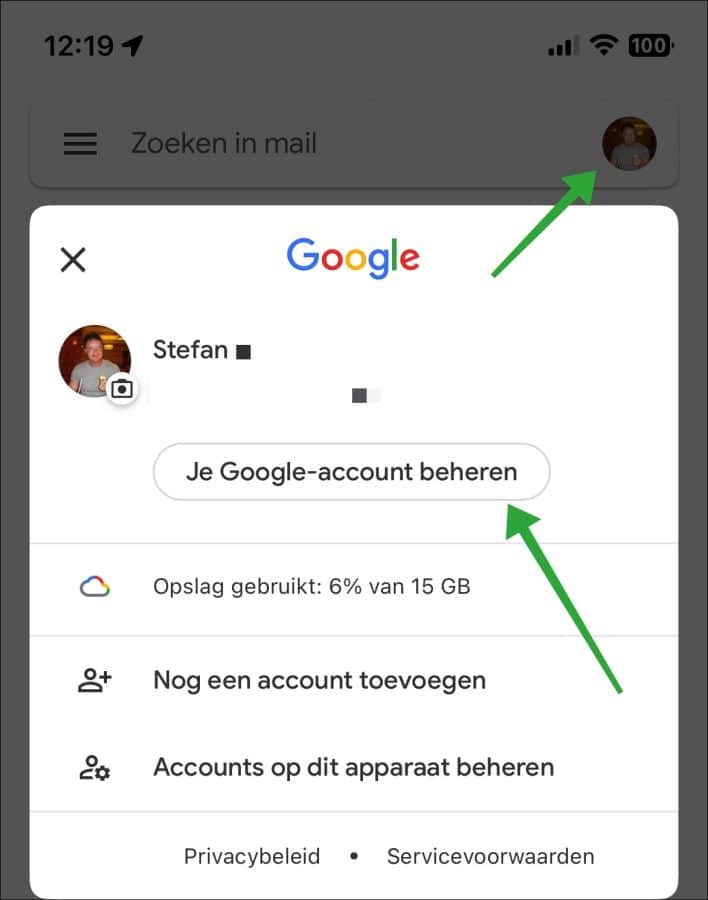 Google account beheren