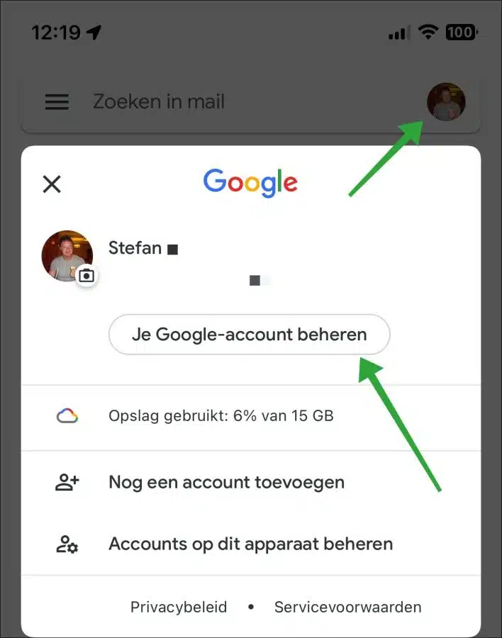 Google account beheren