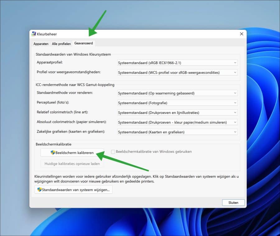 Calibrate display color management