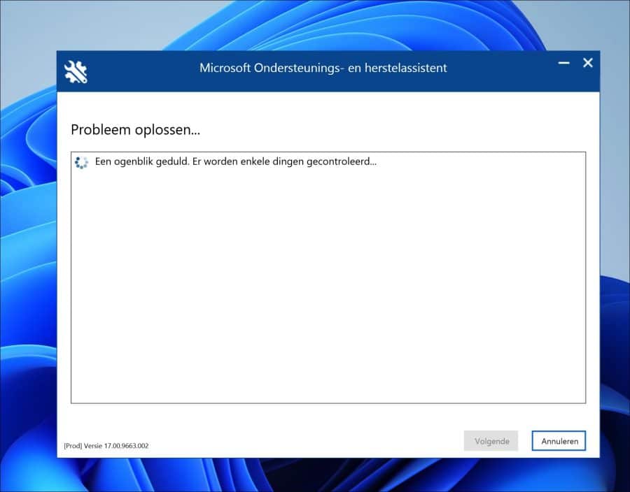 Microsoft ondersteunings- en herstelassistant probleem oplossen