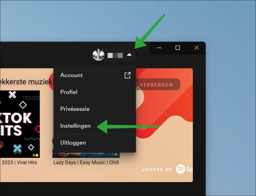 Spotify instellingen