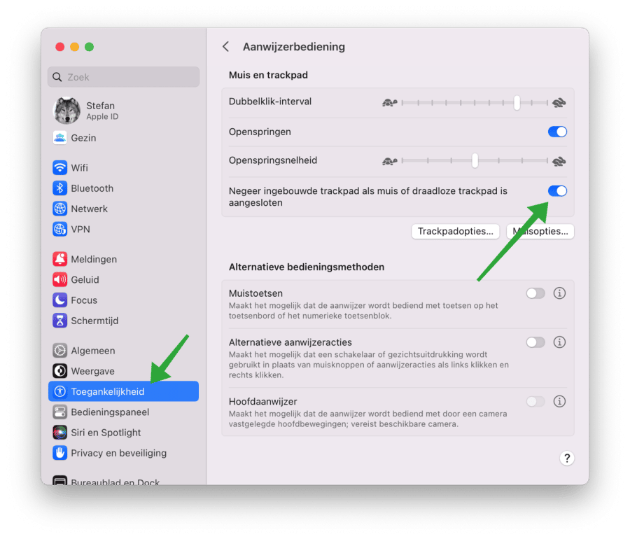 Trackpad uitschakelen op een Mac