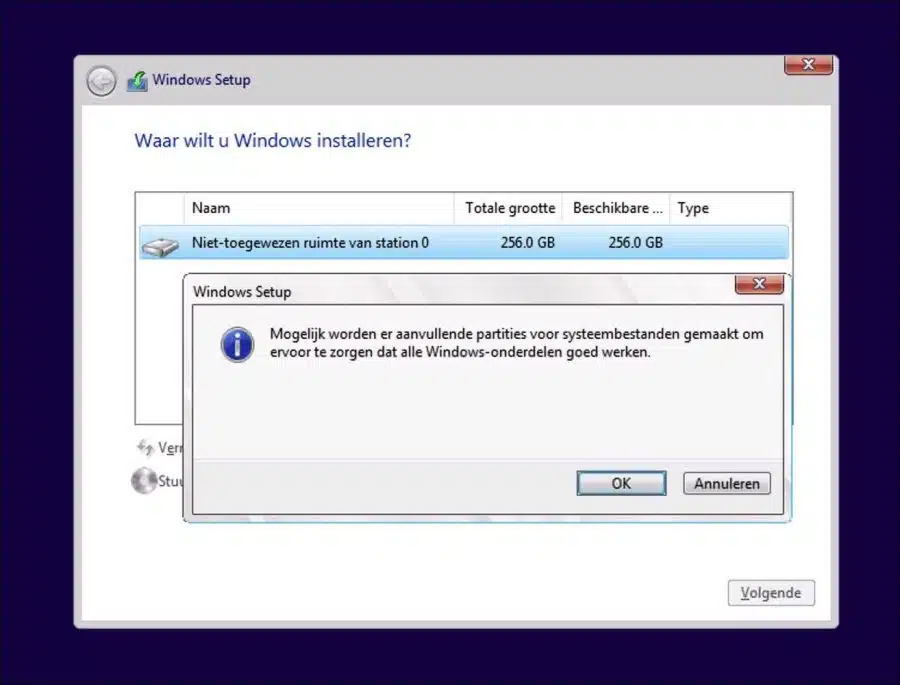 Windows 11 aanvullende partities