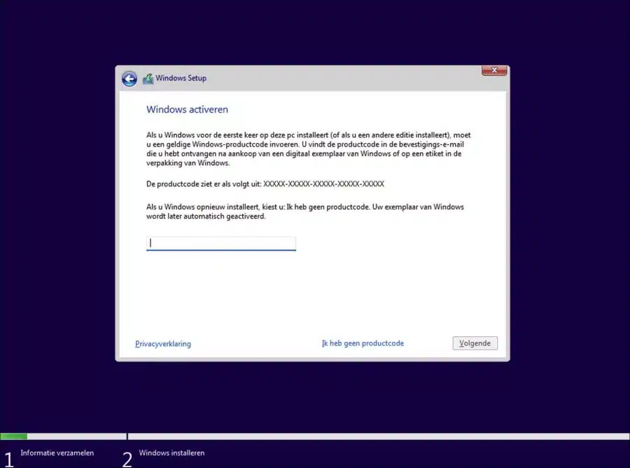 Windows 11 activeren met productcode