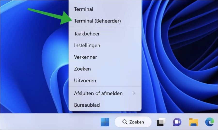 Ouvrez le terminal Windows