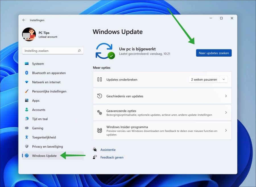 Actualización de Windows: buscar actualizaciones