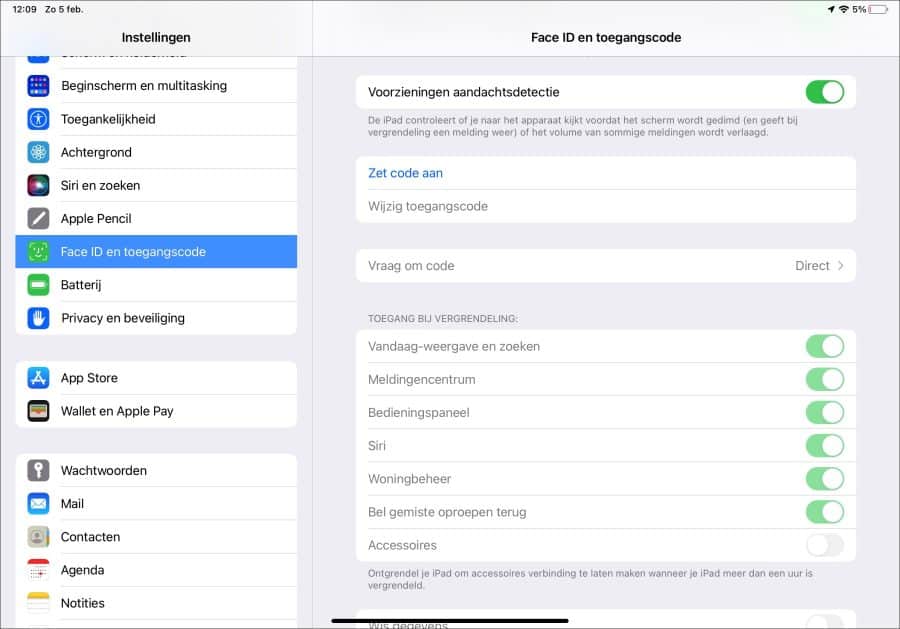 iPad code uitzetten