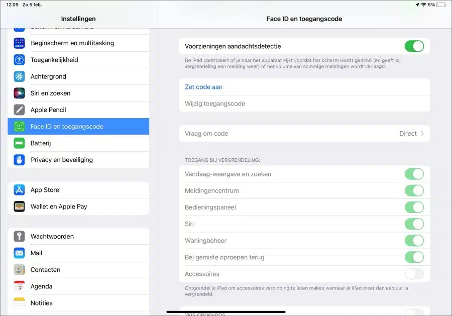 iPad code uitzetten