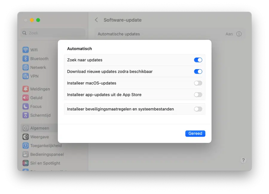 Automatische updates inschakelen of uitschakelen in Mac