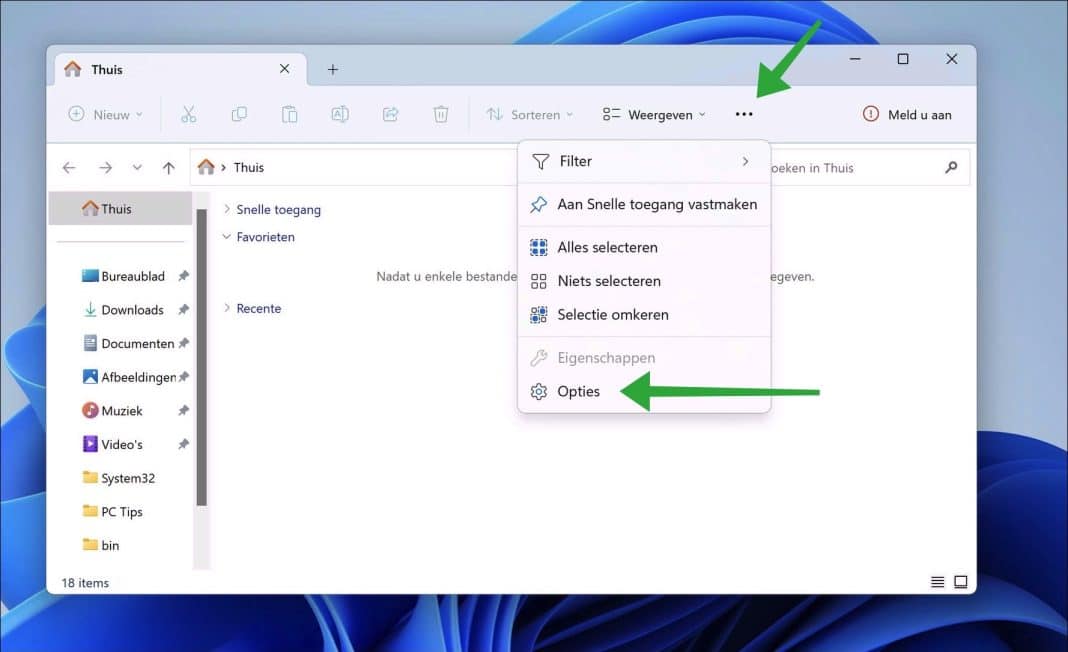 Windows verkenner opnieuw installeren of opnieuw instellen