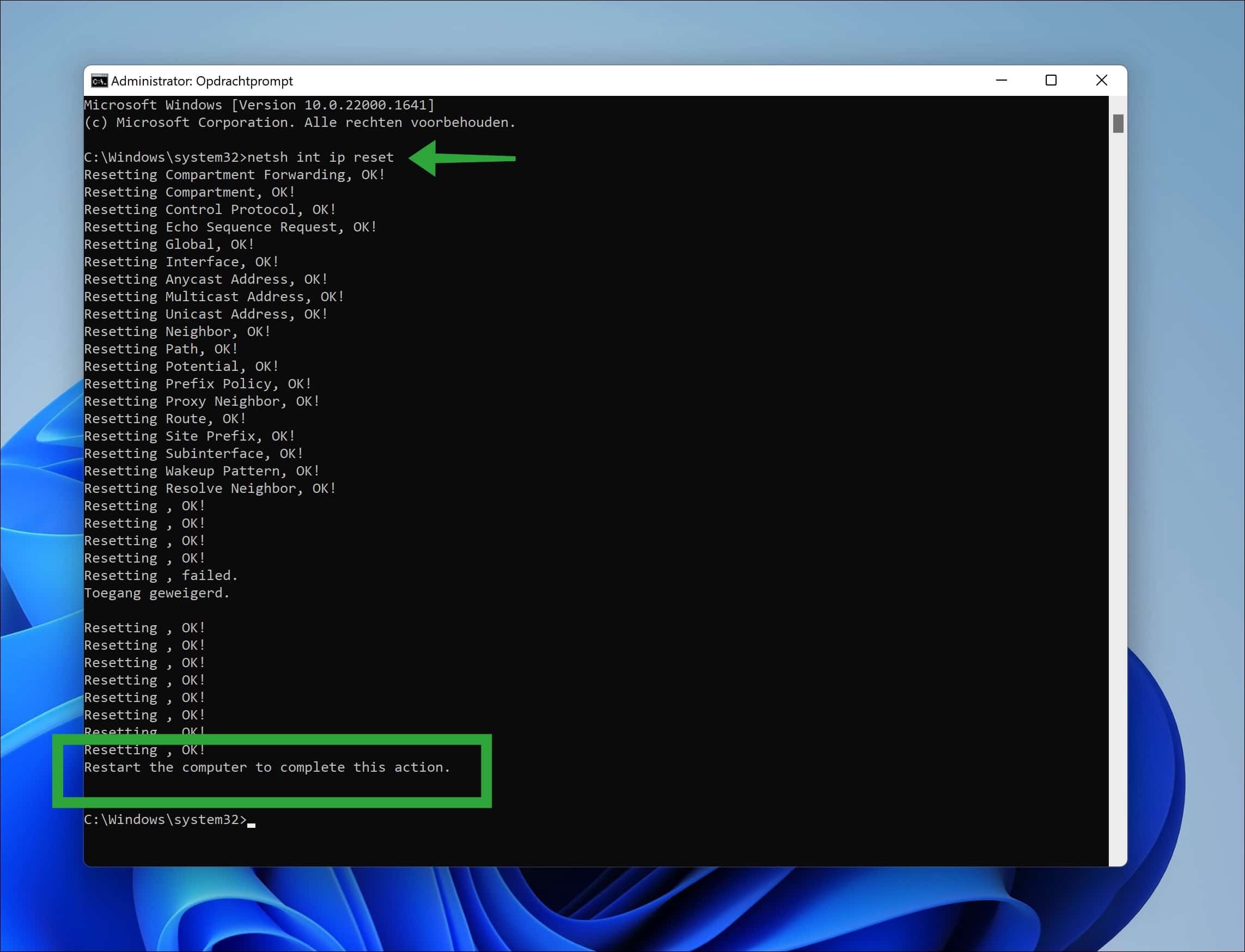 Réinitialiser TCP/IP sous Windows 11 ou 10 ? C'est ainsi!