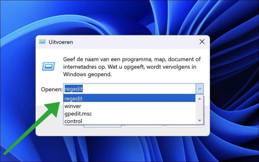 uitvoeren historie wissen in windows 11 of 10