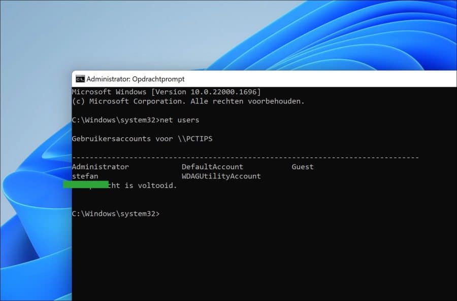 Alle gebruikersnamen opvragen in Windows via Opdrachtprompt