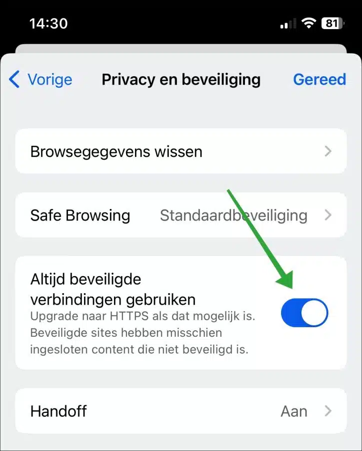 Altijd beveiligde verbindingen gebruiken