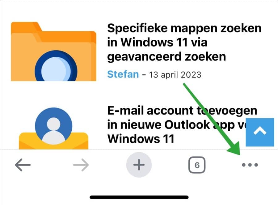 Öffnen Sie das Google Chrome-Menü iPhone