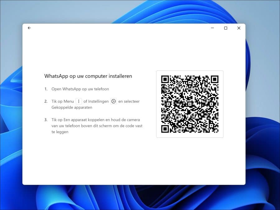 QR code om Whatsapp te koppelen