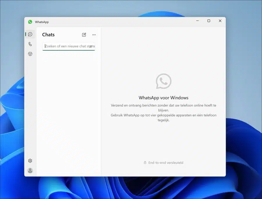 Whatsapp voor Windows 11 is ingesteld