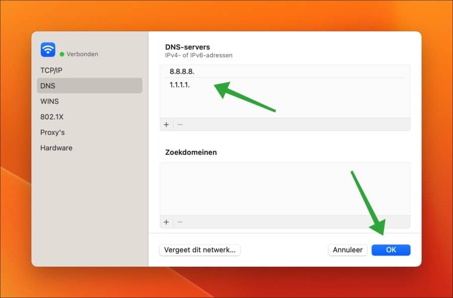 DNS wijzigen mac