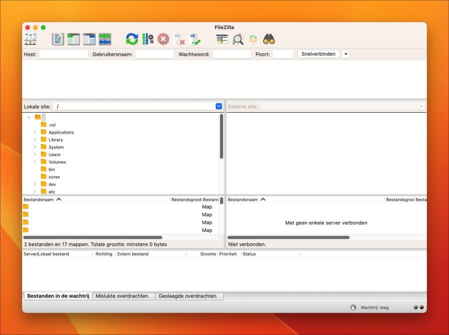 FileZilla als alternatief op ftp in Windows
