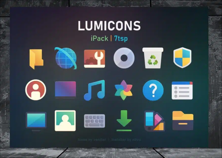 Lumicons thema voor Windows 11