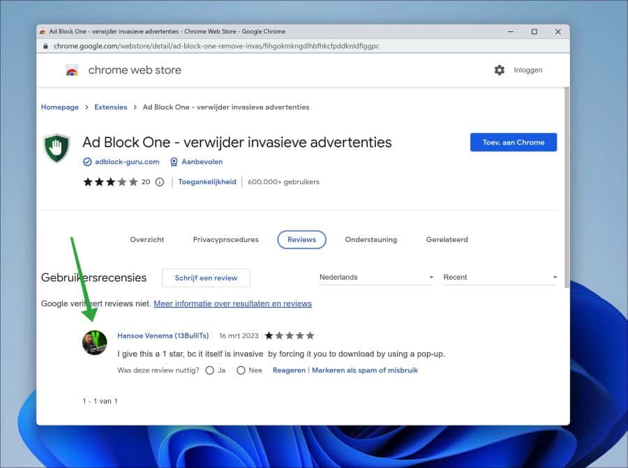 Verifique comentários na extensão do Chrome