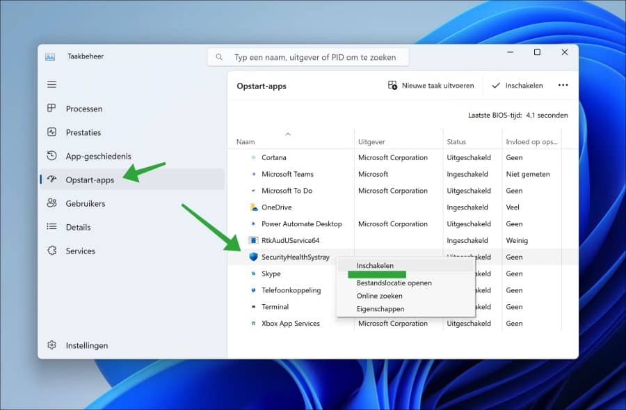 Aktivieren Sie SecurityHealthSystray