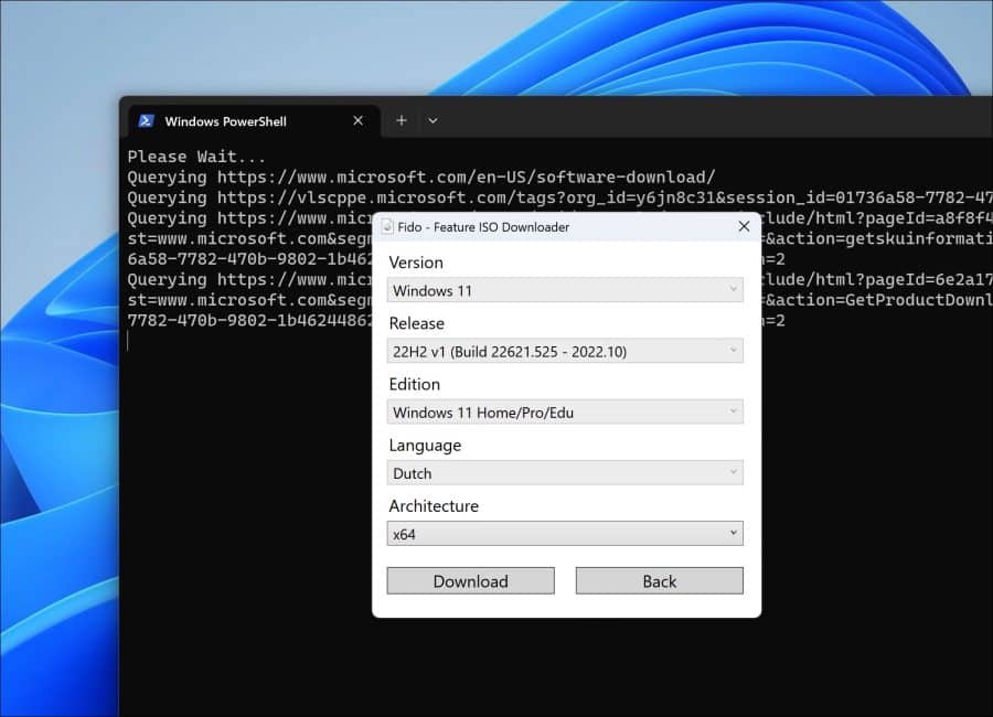 Specifiek iso-bestand downloaden voor windows 11 of 10