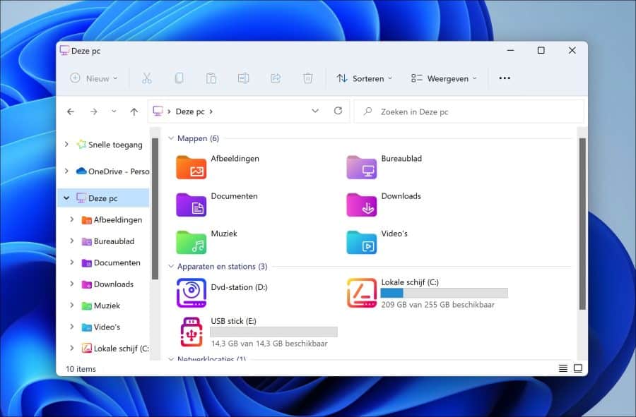 Tema de aparência personalizada do Windows 11 com novos ícones