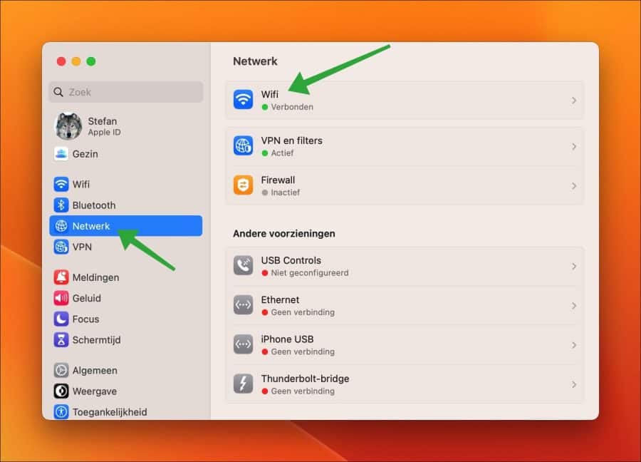 wifi instellingen openen mac