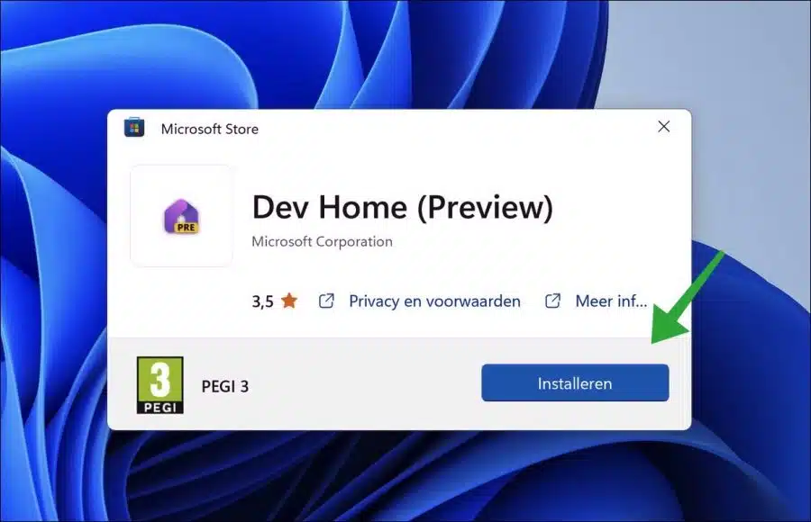 Dev home installeren